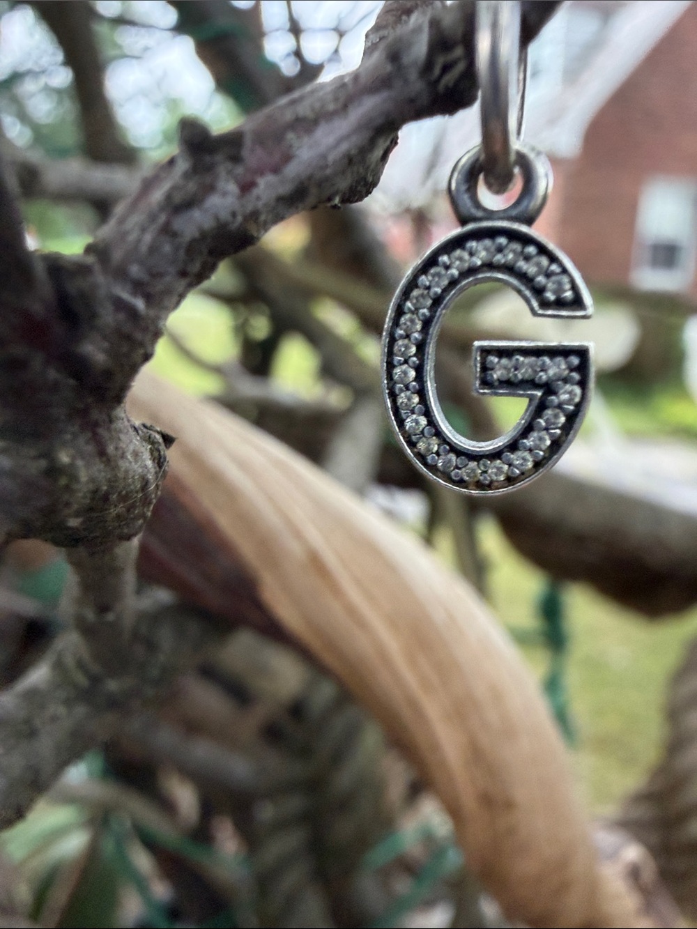 Sterling & Crystal Initial Charms G & H for Pandora style Bracelet or Rope Chain